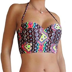 Corset style midkini midikini bikini top Volcom